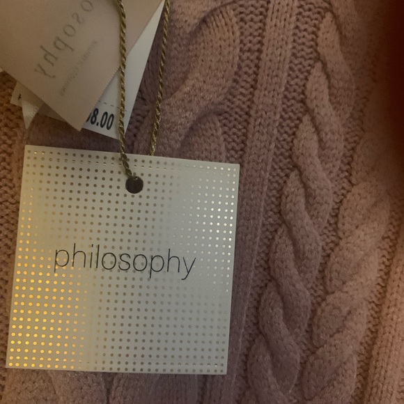 New Philosophy Blush Color Cable Sweater SZ Small Will fit Medium - Picture 6 of 11